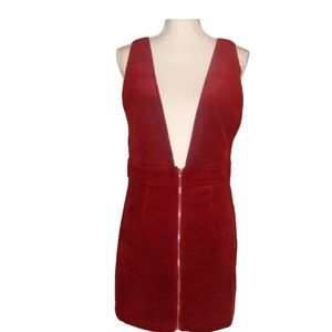 Divided by H&M Burgundy Red Zip Front Corduroy Jumper